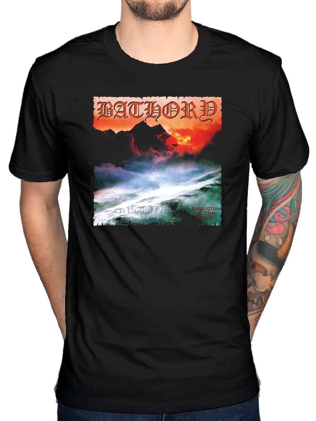 

Official Bathory Twilight Of The Gods T-Shirt Blood Fire Death Hammerheart Ice Print T Shirt Mens Short Sleeve Hot