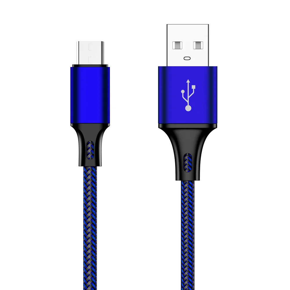 MUSTTRUE USB Micro кабель зарядное устройство плетеный провод для Xiaomi samsung Android телефон шнур зарядки для huawei передачи данных MICROUSB - Цвет: Синий