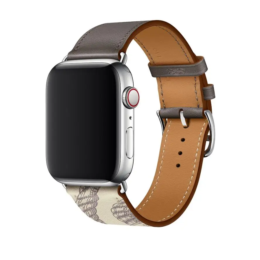 Серия 5/4/3/2/1 натуральная кожа ремешок для наручных часов Apple Watch, версии один браслет, посвященный концертному туру браслет для наручных часов iWatch, кожаная петля 44/42/40/38 мм - Цвет ремешка: Etain Beton