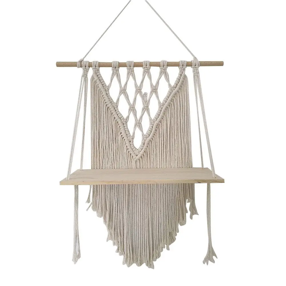 

Macrame Wall Hanging Home Decor Ornament Feathered Charm Car Wall Hanging Boho Decor Hand-Woven Tapestry
