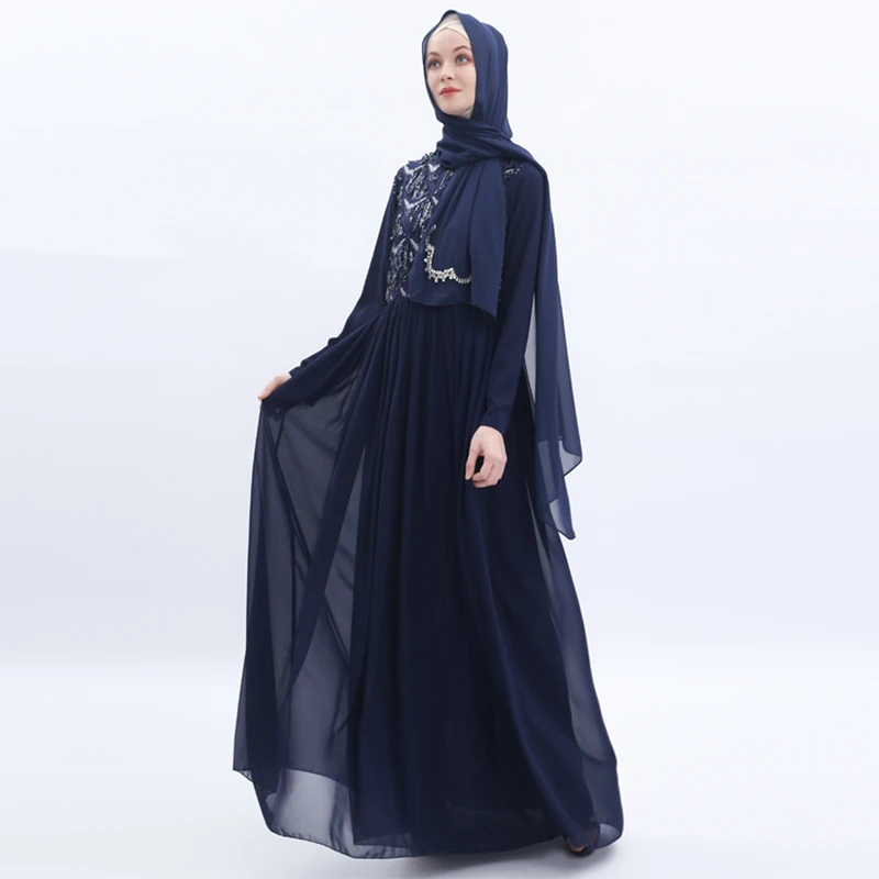 Блесток abaya Дубайский Мусульманский платье ХИДЖАБ КАФТАН Турецкая мусульманская одежда jilbaw халат Femme Musulman Абая для женщин Caftan платья