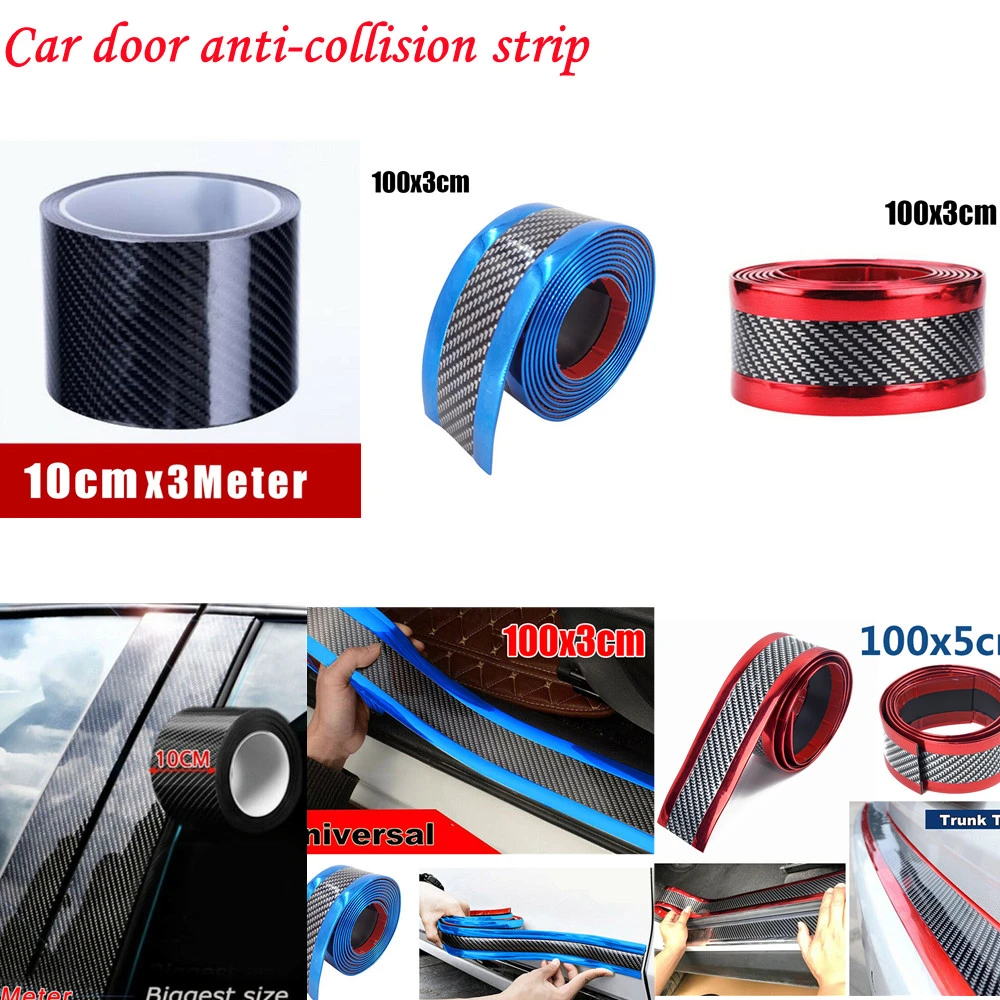 5D Car Door Protector Sill Scuff Cover Sticker Antiscratch 5D Carbon Fiber Strip