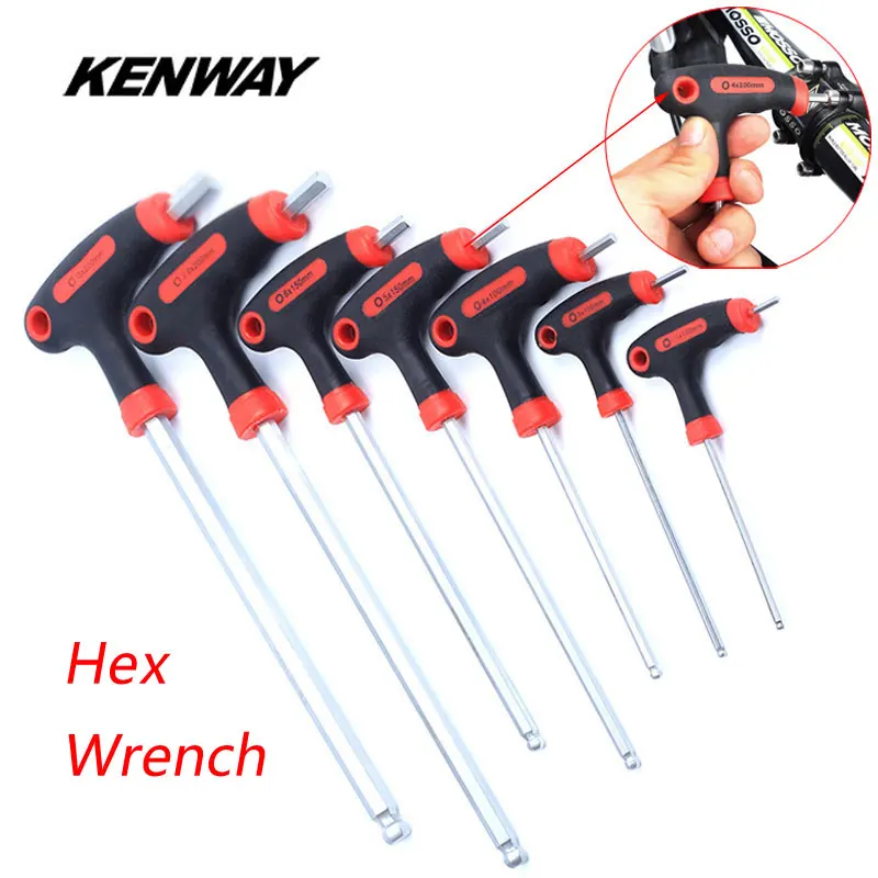 KENWAY 7 Size Bike Bicycle Allen Hex Key Repair Tool Kits 2.5-10mm for Brake Pedal Headset Stem Installation Disassembly | Спорт и
