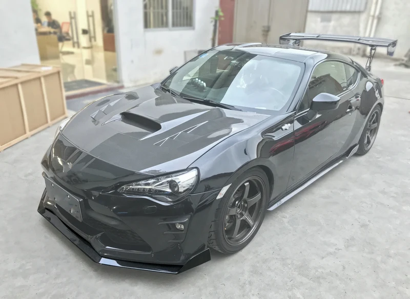 Автомобильный-Стайлинг для FT86 GT86 на TMS стиль углеродное волокно передняя губа глянцевая отделка бампер разветвитель волокна Дрифт под спойлер отделка