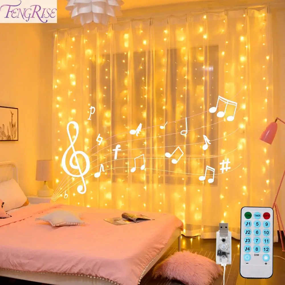 

FENGRISE USB Sound Activated LED Garland Light Wedding Decoration Christmas Bachelorette Party Supplies Valentines Day Decor