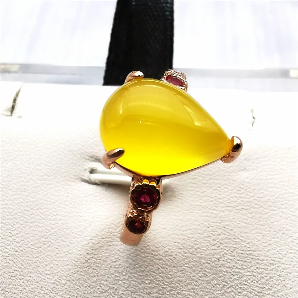 yellow Jadery 925 пробы Серебряное кольцо Винтаж натуральный зеленый желтый нефрит кольца для женщин леди драгоценный камень топаз ювелирные изделия Рождество - Цвет камня: yellow