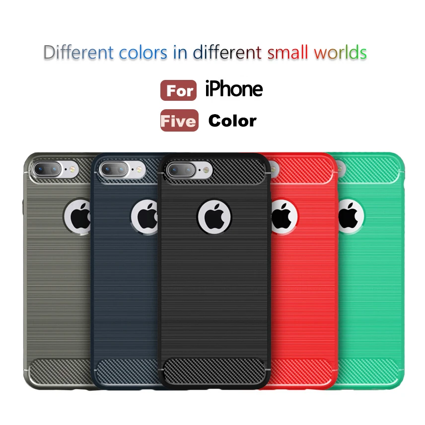 buy Ultra Thin Shockproof TPU Silicone Case For Iphone XS XR XS Max 7 8 6 6S 5 5S SE Plus Rubber Carbon Fiber Business Cover Case