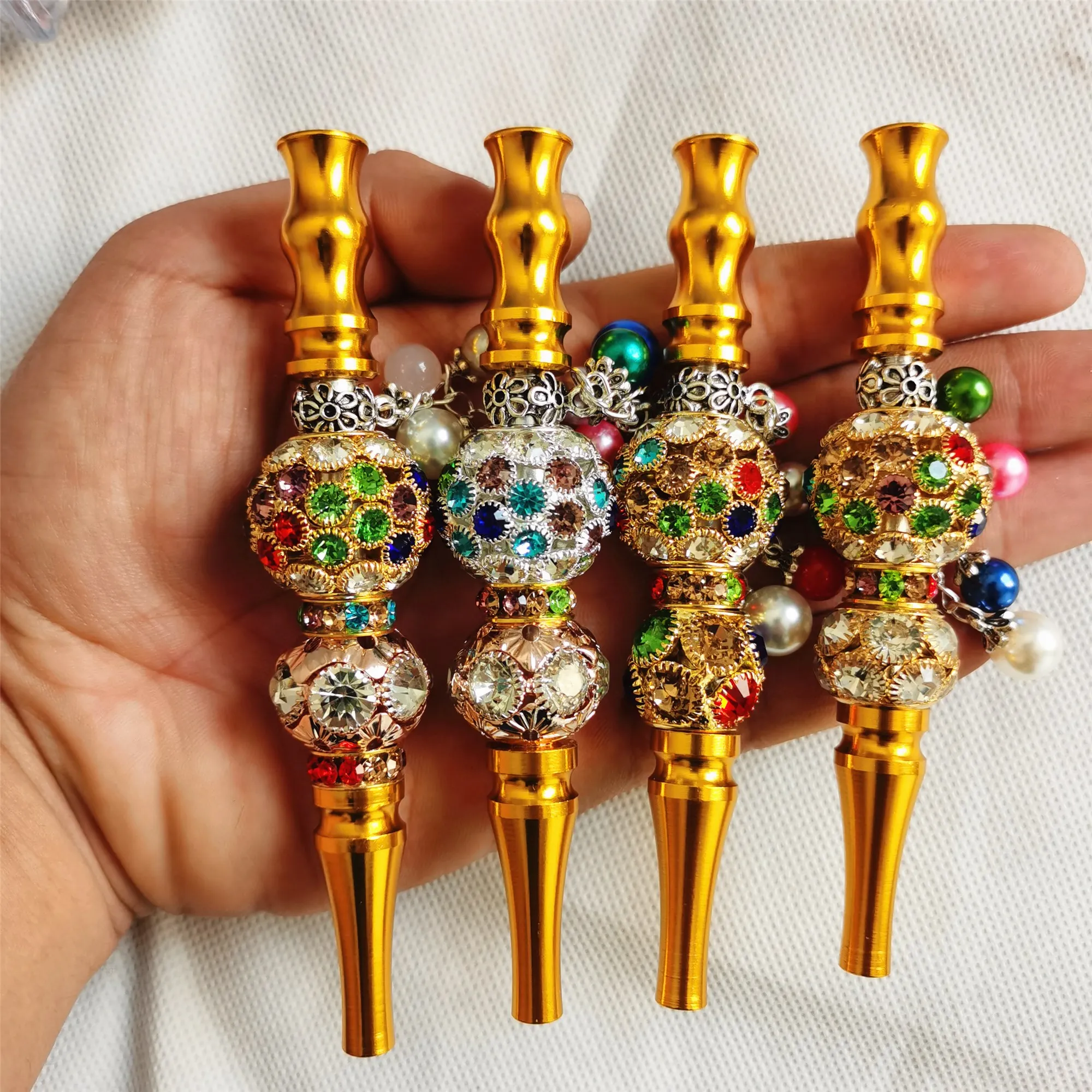 1Pcs Hookah Decomposable Inlaid Jewelry Mouthpiece Metal Shisha Mouth Tips Sheesha Chicha Narguile Hose Accessories |