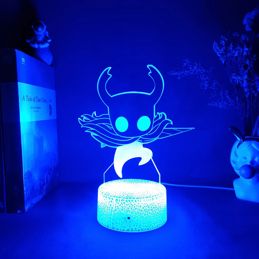 dinosaur night light Hollow Knight Figurine Player Hornet DIY Drawing Art Laser Engraved Acrylic Upward Lighting LED Sensor Lights Computer Desk Lamp Night Lights Night Lights