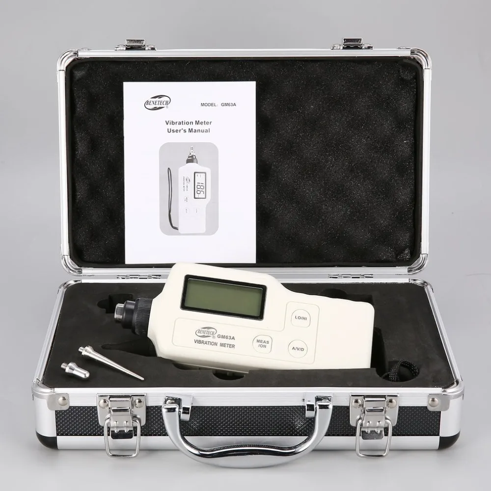 GM63A Виброметр, Виброметр, цифровой Виброметр, прибор, измеряет прибор, ручной анализатор, тестер, анализатор, датчик, высокая точность