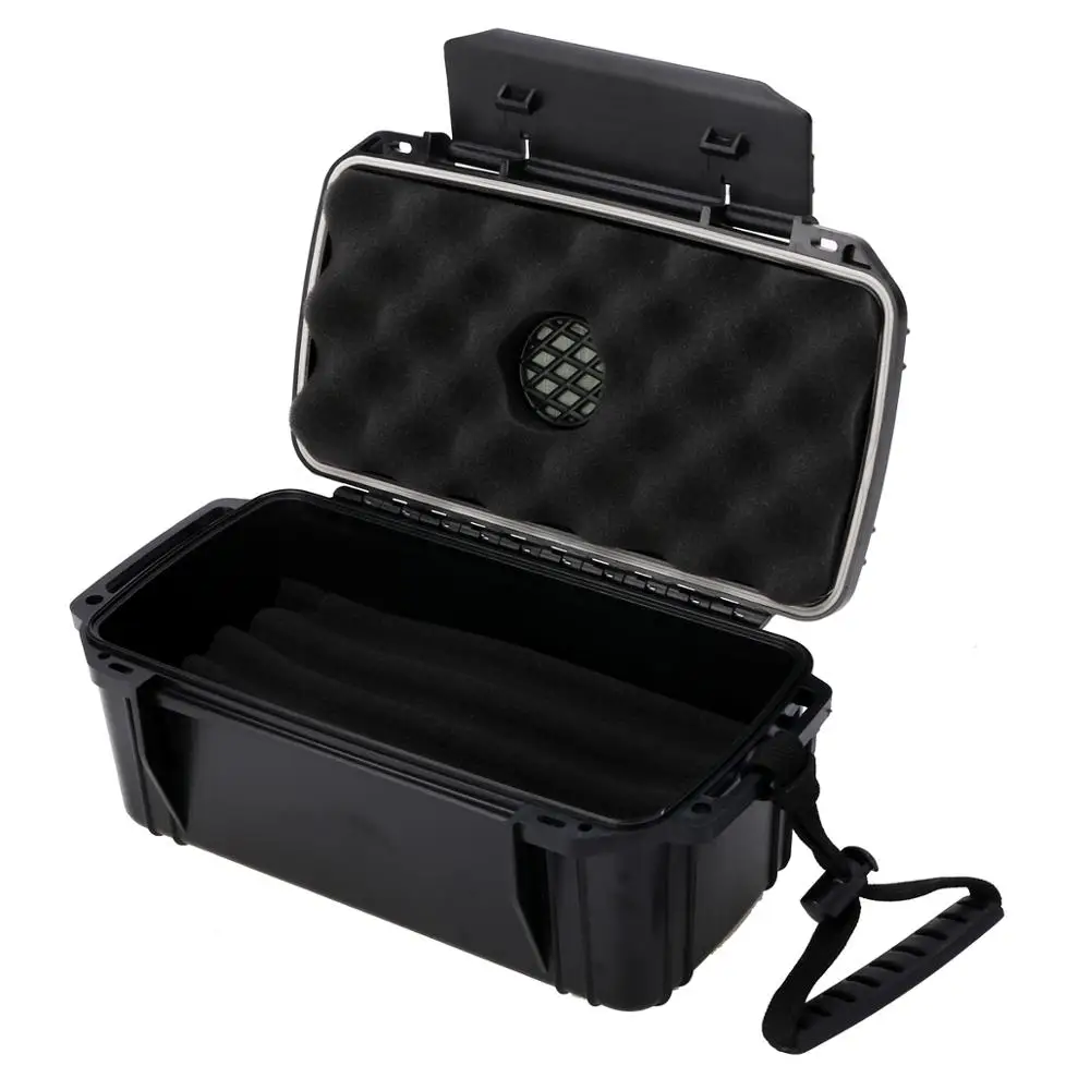 

Black Waterproof Humidifier Portable Cigar Humidor Box/Tobacco Pipe For Home Travel Dust-proof Shockproof Cigar Accessory
