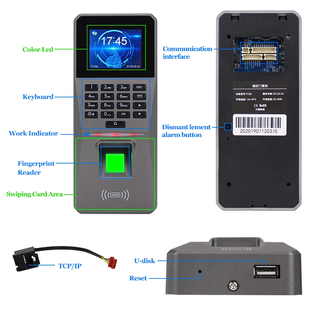 OBO дактилоскопическая Клавиатура контроля доступа TCP/IP/USB RFID считыватель карт биометрический Пароль Система доступа машина посещаемости времени