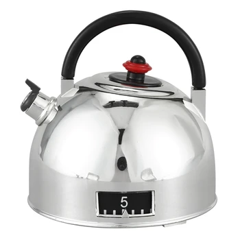 

Kitchen Clockwise Setting 60 Minutes Silver Tone Tea Kettle Shaped Mini Cooking Timer