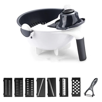 

Multifunctional Vegetable Slicer Household Potato Slicer Radish Grater Kitchen Tools Drain Basket Vegetable Cutter