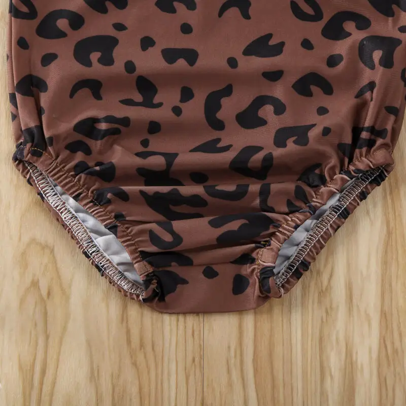 bikinis Swimwear bodysuits Baby Girls Bathing suits  Summer Leopard Printed Bikini One Piece Swimwear Backless Bathing Suit