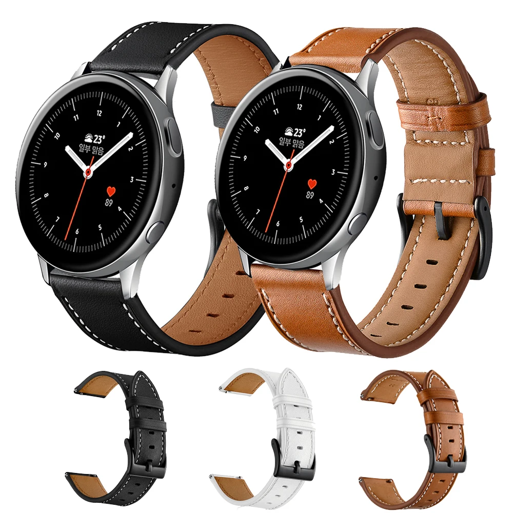Кожаный ремешок для часов samsung Galaxy Watch Active 2 44 мм 40 20 Верхний слой из натуральной