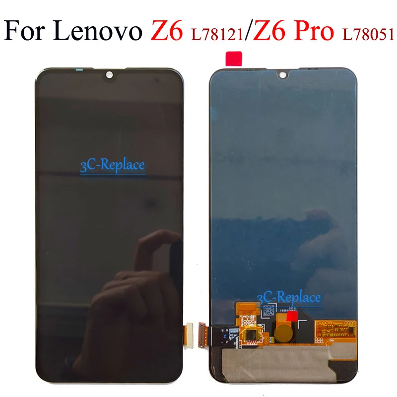 Оригинальный Amoled 6 39 &quotдля Lenovo Z6 PRO LCD L78051 ЖК-дисплей сенсорный экран дигитайзер в