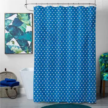 

Shower Curtains for Bathroom White Polka Dots,Classical Polka Dots Pattern Modern Style Navy Boys Theme Retro Artistic