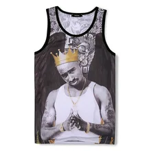 Импортные товары; Для мужчин, детский жилет, спортивный жилет для пар 2 PAC плакат в стиле «хип-хоп» в стиле «Хип цифровая печать Для мужчин рубашка адаптируемые под требования заказчика