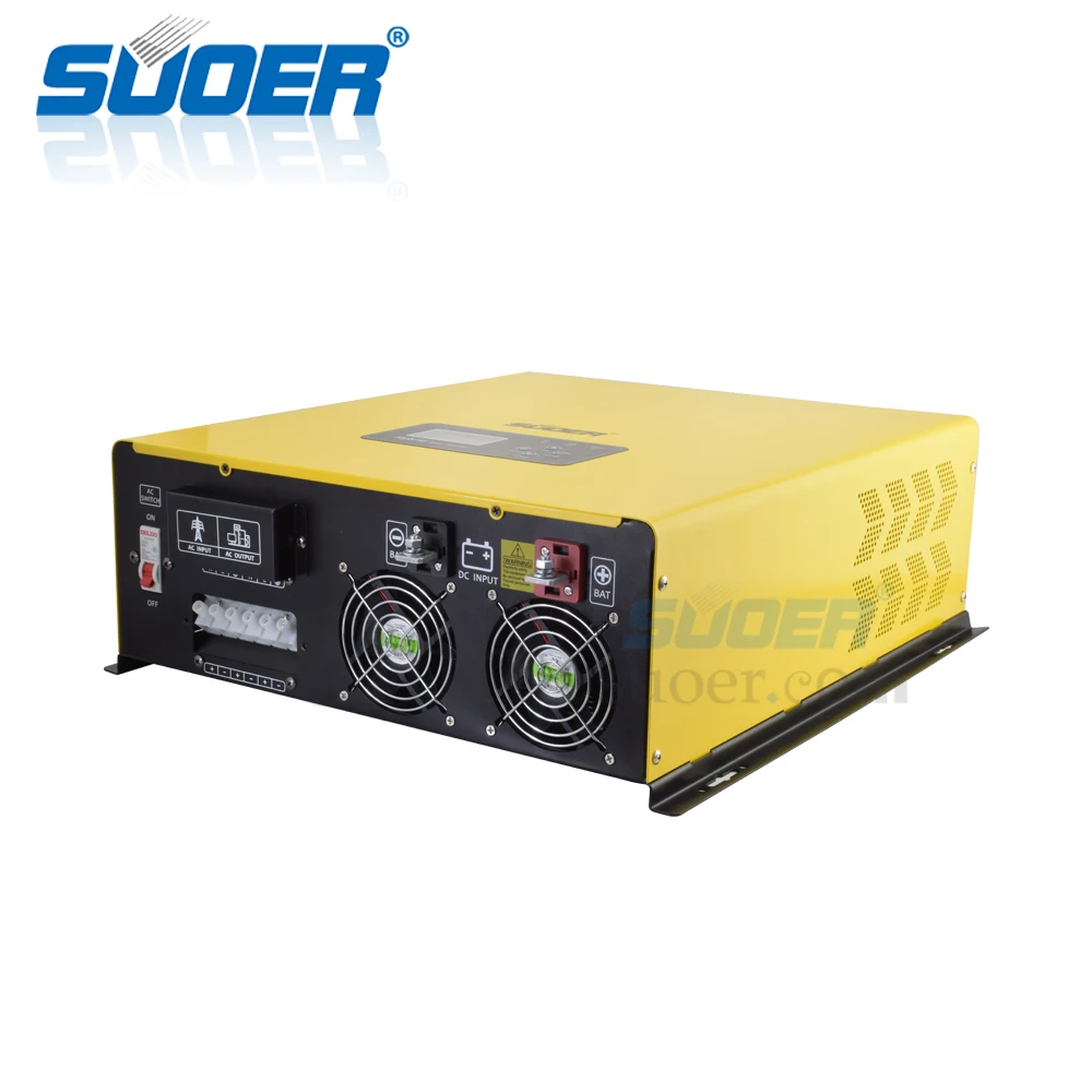 Suoer【Hybrid Inverter】48V постоянного тока в переменный 220V AC 5KVA Солнечные фотоэлектрические сети Гибридный инвертор с 50A Зарядное устройство и со слежением за максимальной точкой мощности, блок управления установкой на солнечной батарее 80A(PL-5KVA