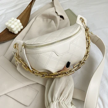 

Thick Chain Small PU Leather Crossbody Bags For Women 2020 Solid Color Shoulder Handbags Designer Branded Women's Hand Bag