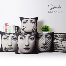 Высокое Качество Милан Fornasetti дизайн из хлопка и льна художественный Подушка Чехол для подушки с декором Форназетти подушки Fornasetti