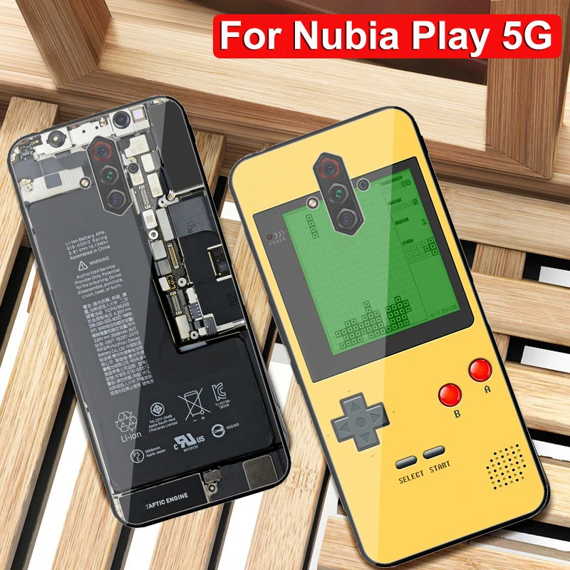 

For ZTE Nubia Play 5G Case Tempered Glass Retro Painting Hard Back Cover Cases for Nubia Play 5G NX651J glass case shell