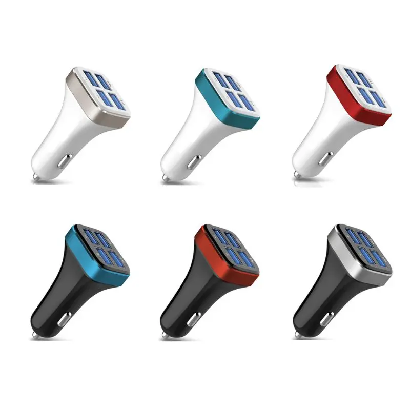 Car Charger 4 USB Port Smart Charger Power Adapter For Mobile Phone Tablet GPS