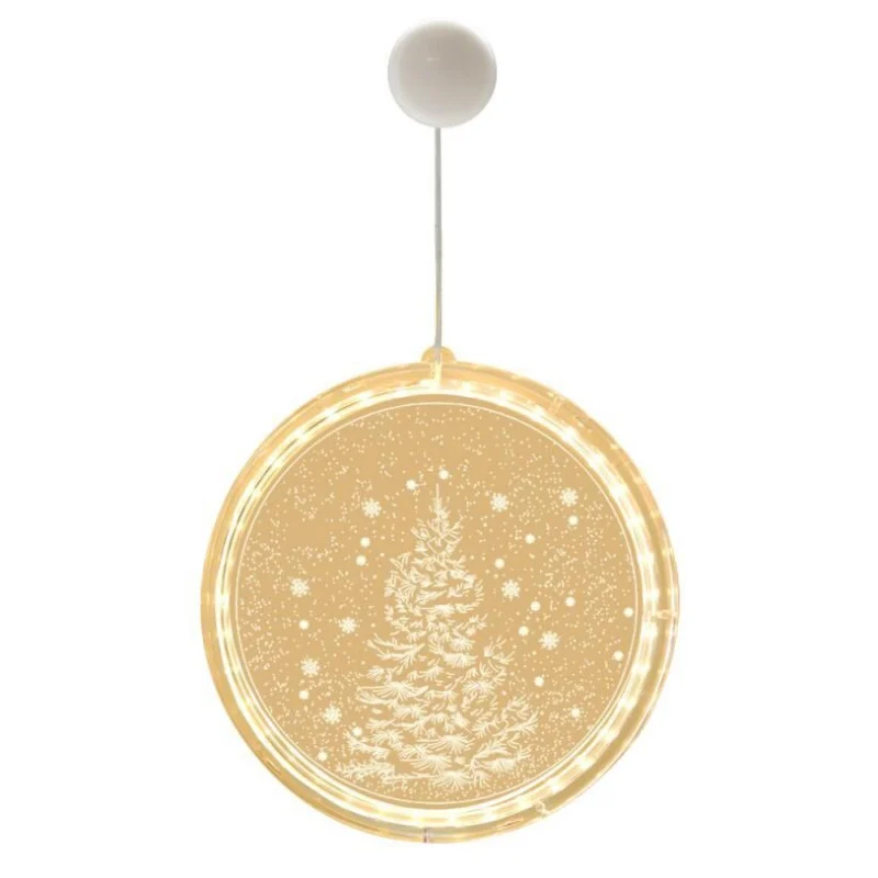 Christmas tree Рождественский светодиодный круглый ночник навесные украшения для дома украшения Рождественская вечеринка кулон с оленем Санта Клаусом Рождественская елка - Цвет: Christmas tree