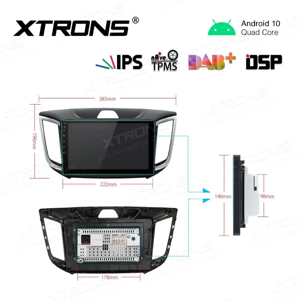 10," Android 10,0 OS автомобильный мультимедийный gps радио для hyundai iX-25-& Creta- с углом обзора 178 ° ips экран
