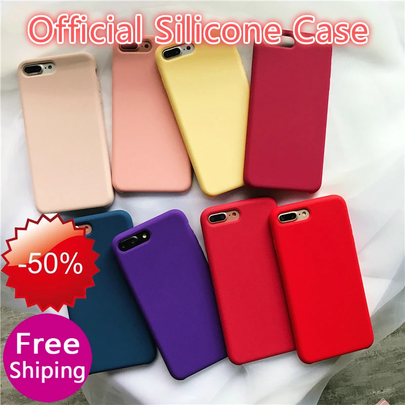 

Original Soft Silicone Case For iPhone logo 6 6s 7 8 Plus Phone Cover iPhone X 11 pro max 2019 Xr Xs max 6 7 7Plus 8 8Plus Case