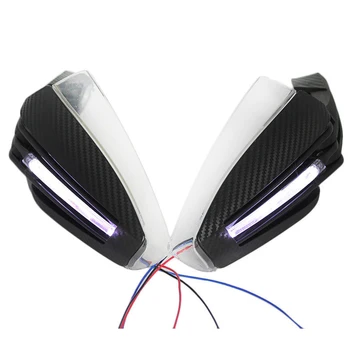 

1 Pair Frame Protection Windproof Decorate Led Anti Fall ABS Motorcycle Handguard Safety Night Turn Signal Light Accessories