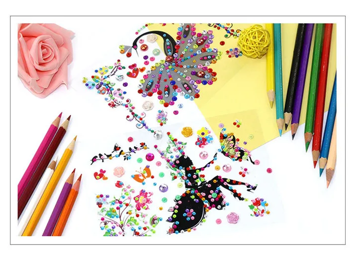 6 Acrylic Creative Stickers Women Fashion Jewelry Mobile Phone Shell Drill Diy Stickers DIY Handbook Diary Pearl Crystal Sticker