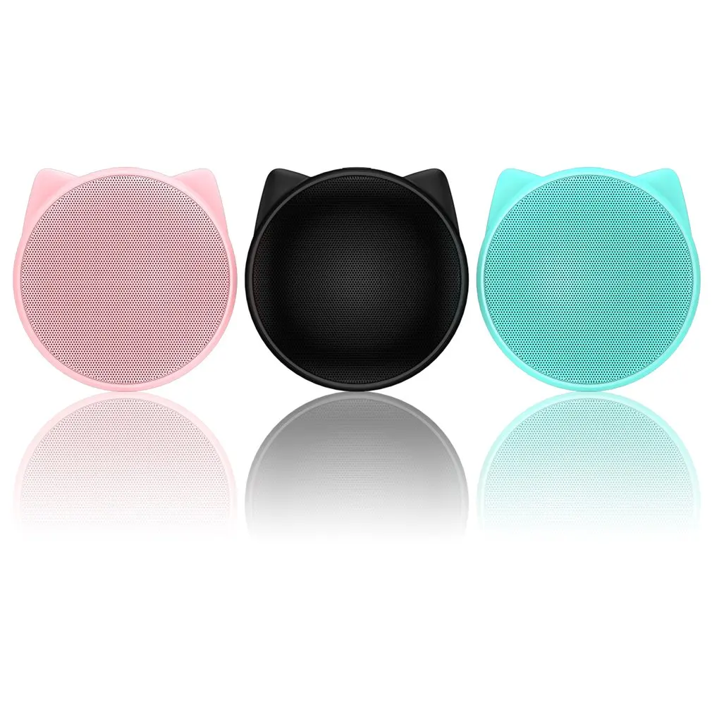 Lovely Cute Cat Ear Shape Wireless Music Player Speaker Portable HiFi Shock Bass Home Travel Subwoofer Speaker