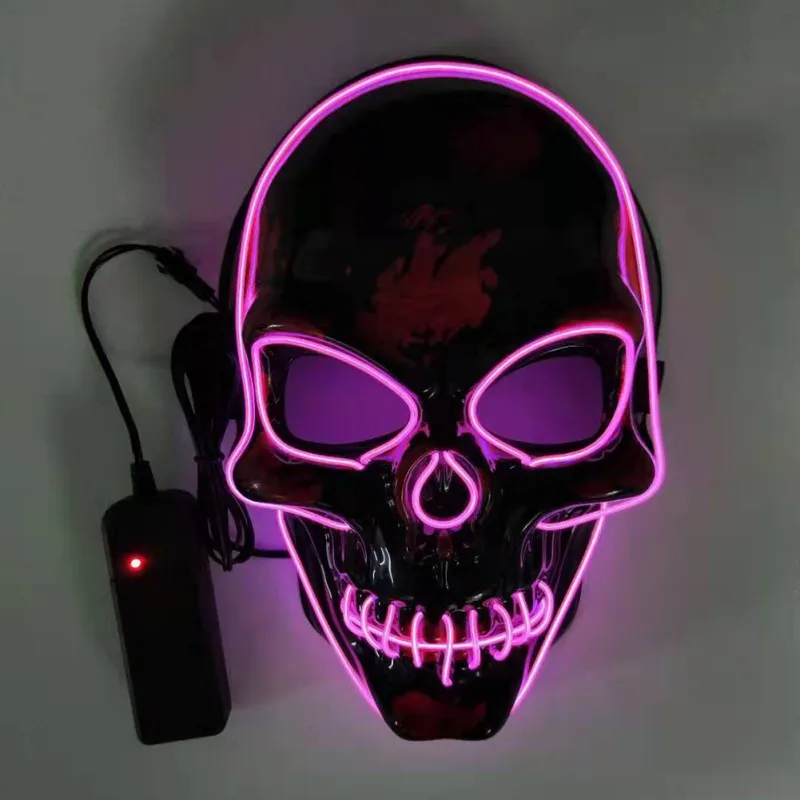 Очищающие маски, светодиодный EL Skull Mask, Вечерние Маски на Хэллоуин, неоновый светильник, светящиеся Вечерние Маски в темноте - Цвет: P