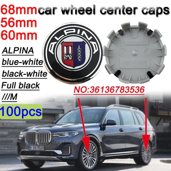 

100Pcs 56mm 60mm 68mm 10 pin car Auto Wheel Center Hub Caps Rim Covers For BMW Alpina E46 E30 E39 E34 E60 E36 E38 M5 accessories