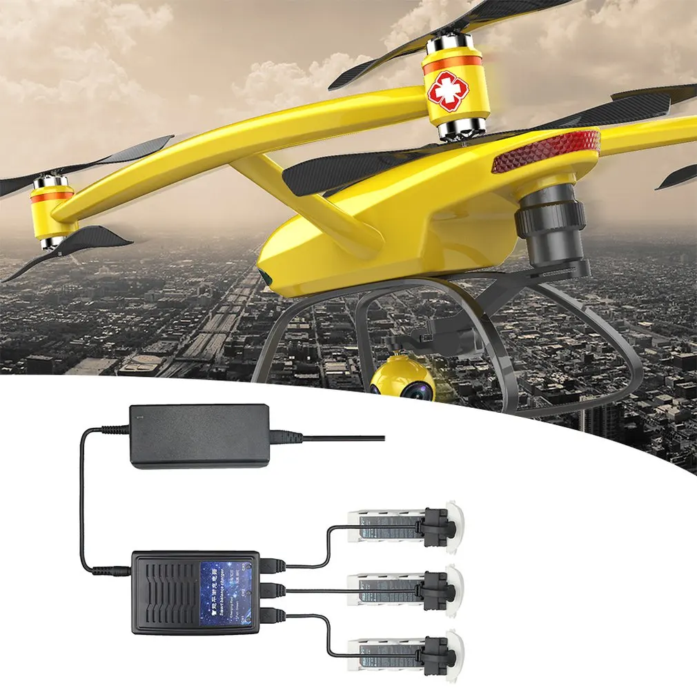 Зарядное устройство для дрона US/EU/UK/AU, 3 батареи, одновременная зарядка аккумулятора, ключница, зарядное устройство для путешествий с 3 зарядными кабелями