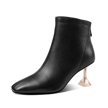 

Elegant Shoes Woman Heels 2020 Fashion Winter Back Zipper High Heels Boots Boots Wedding Dancing Ankle Boots