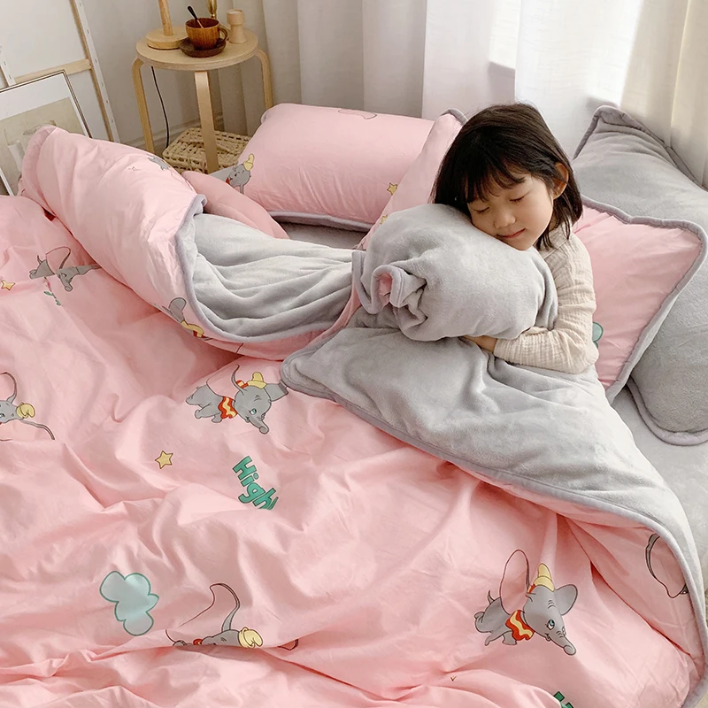 

Thick Crystal Velvet Quilt Cover One-Piece Cotton plus Velvet Quilt Plush Velvet Flannel Winter Law Levin Velvet Quilt Cover