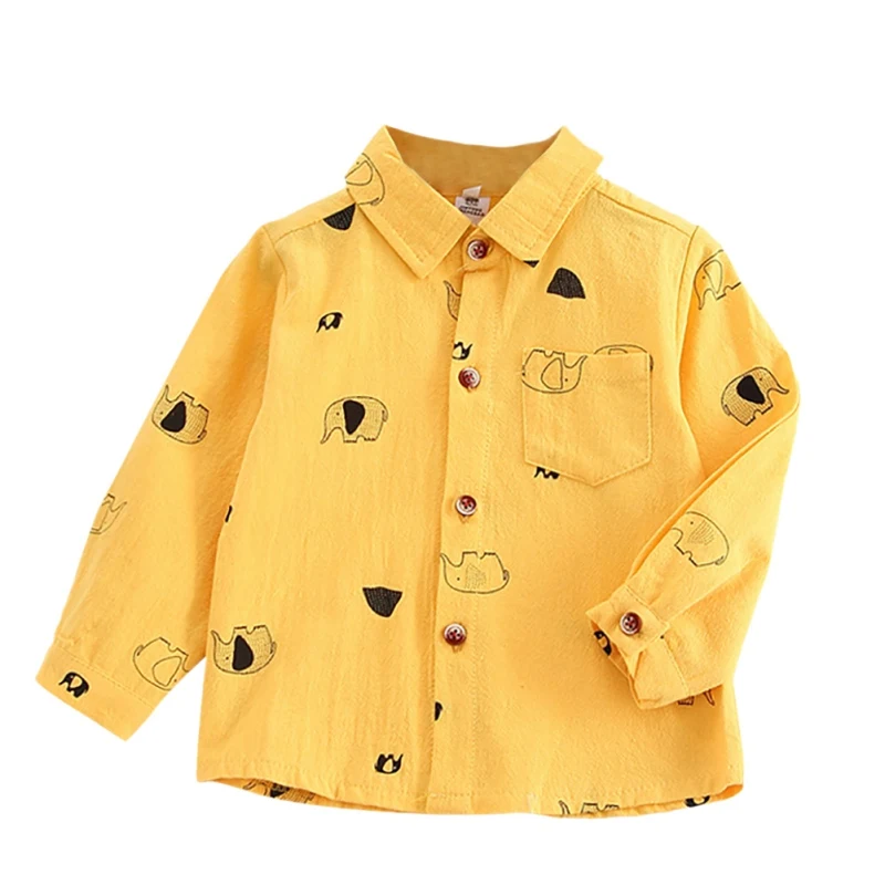 Детская одежда осенне-Весенняя хлопковая рубашка с цветочным принтом для мальчиков и девочек детская одежда топы с длинными рукавами для маленьких мальчиков и девочек, футболки, блузка