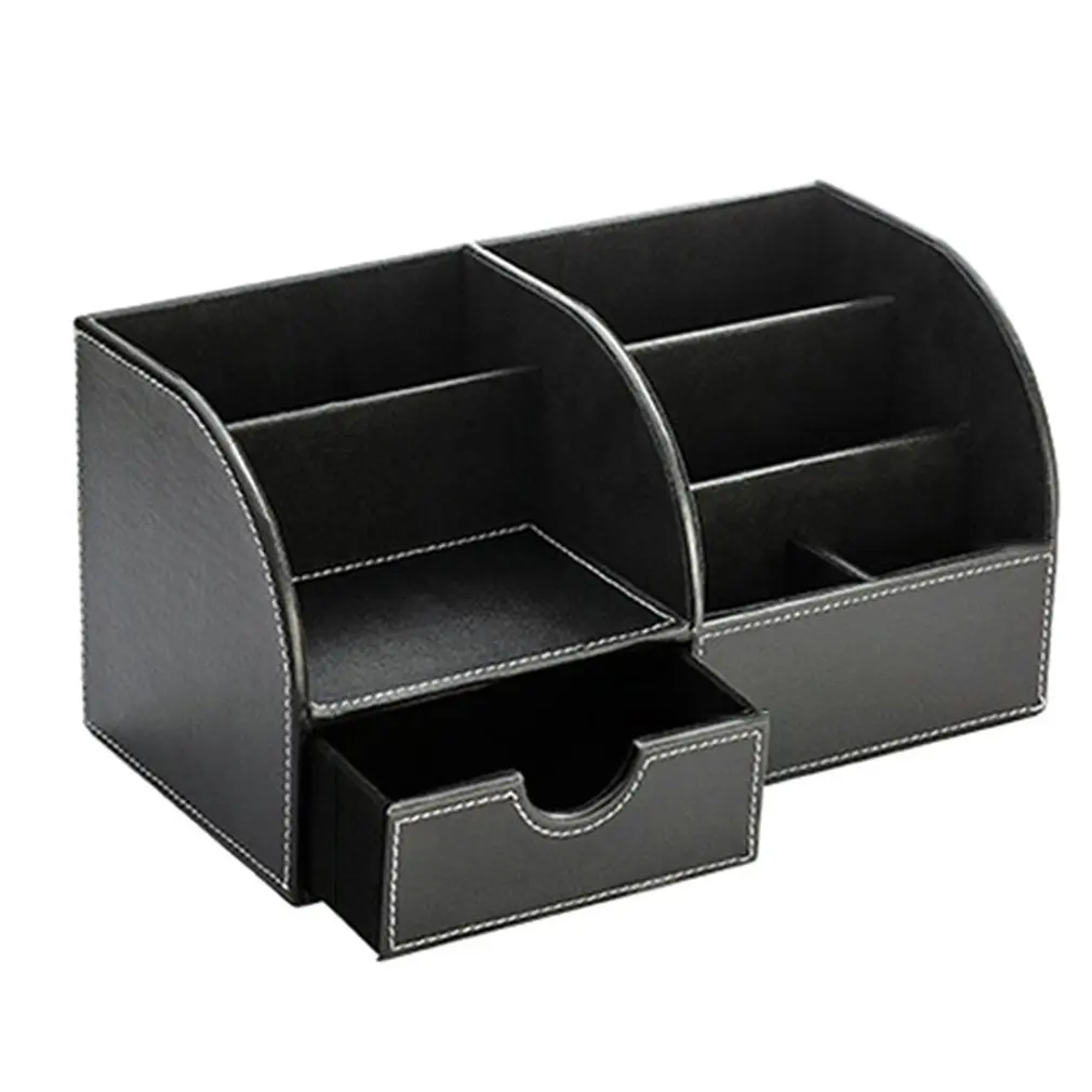 

Desktop Multi-Function Storage Box Leather Pen Holder Creative Office Stationery Box Storage Consolidation Box