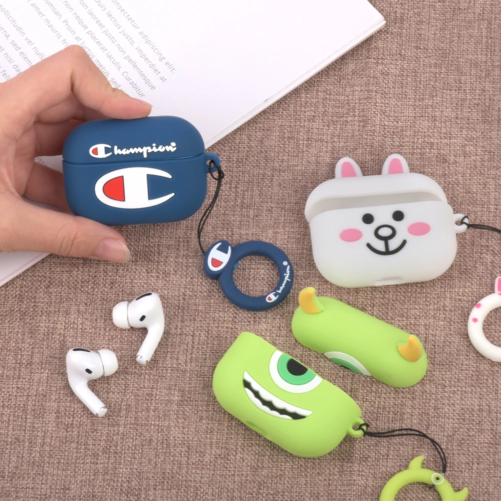 AZiMiYO 3D силиконовый чехол для Airpods Pro Чехол Green mob мягкая оболочка Airpods чехол для Apple Air pods Pro 3 чехол с брелком