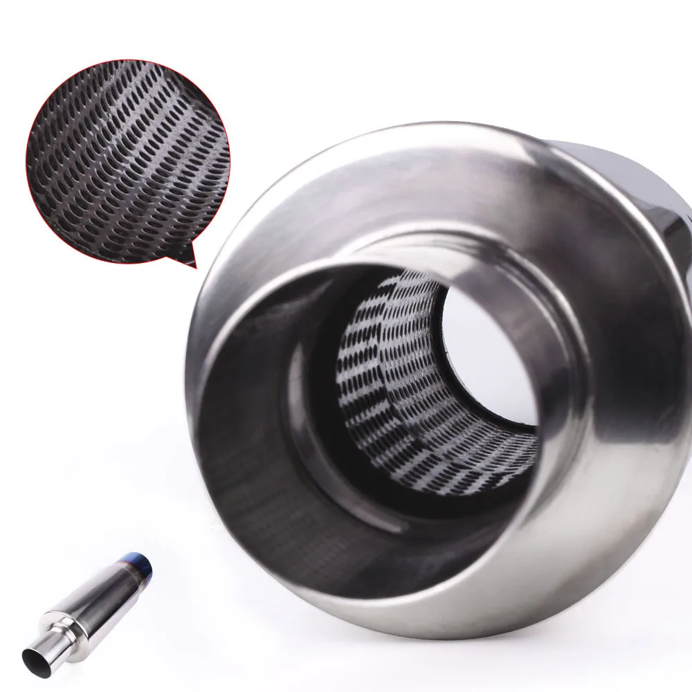 Hi Power Universal 304 Stainless Steel Exhaust Pipe Racing Muffler Exhaust Turbo Car Pipe RS-CR1002-NM motorcycle exhaust muffler