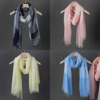 

Women's 30% Silk 70% Modal Long Big Scarf Shawl Wrap Neckerchief 180X130cm 70"x51" HS005