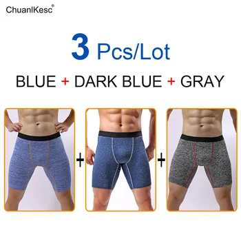 

3 Pcs/Lot Men's Boxer Pants Long Leg Wear Resistant Underwear Sports Track And Field Shorts Breathable Hot Underwear
