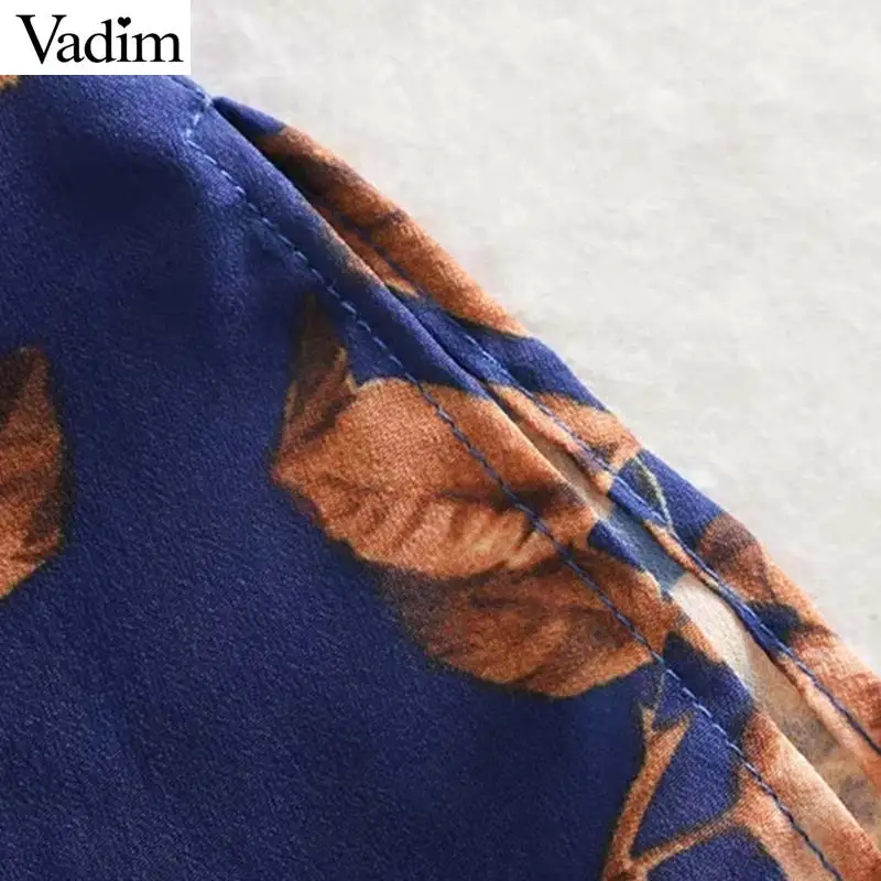 Женское элегантное платье vadim с цветочным узором, макси платье с длинным рукавом и поясом-бабочкой, женские платья до щиколотки QC874