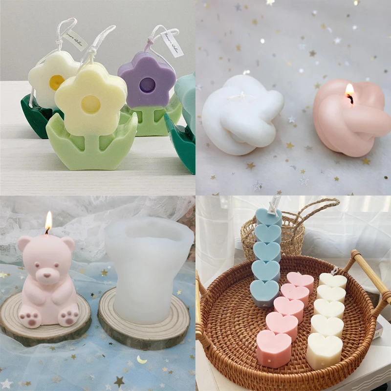 Diy Candles Mould Wax Candles Mold Aromatherapy Plaster Candle 3d