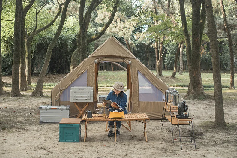 Folding Camping Storage Box With Wooden Table Board Multi Functional | INDIA