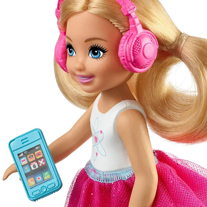 2019 14cm Original Barbie Dolls Barbie Dreamhouse Adventures Travel Chelsea Doll Set with Puppy Multi Colored Accessories