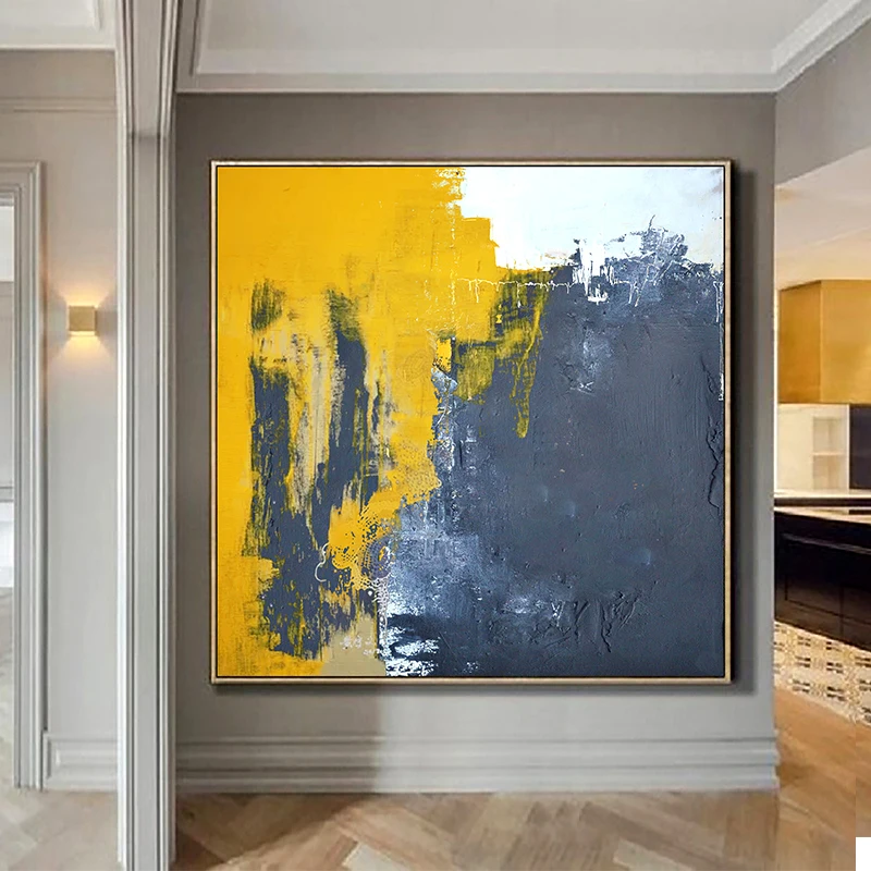

Hand painted abstract oil painting porch aisle decorative painting modern minimalist nordic style living room large light luxury